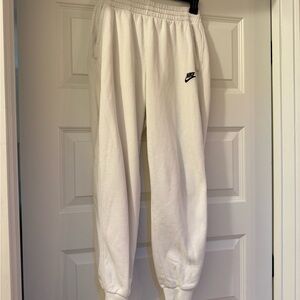 Nike Kids White Fleece Jogger Pants